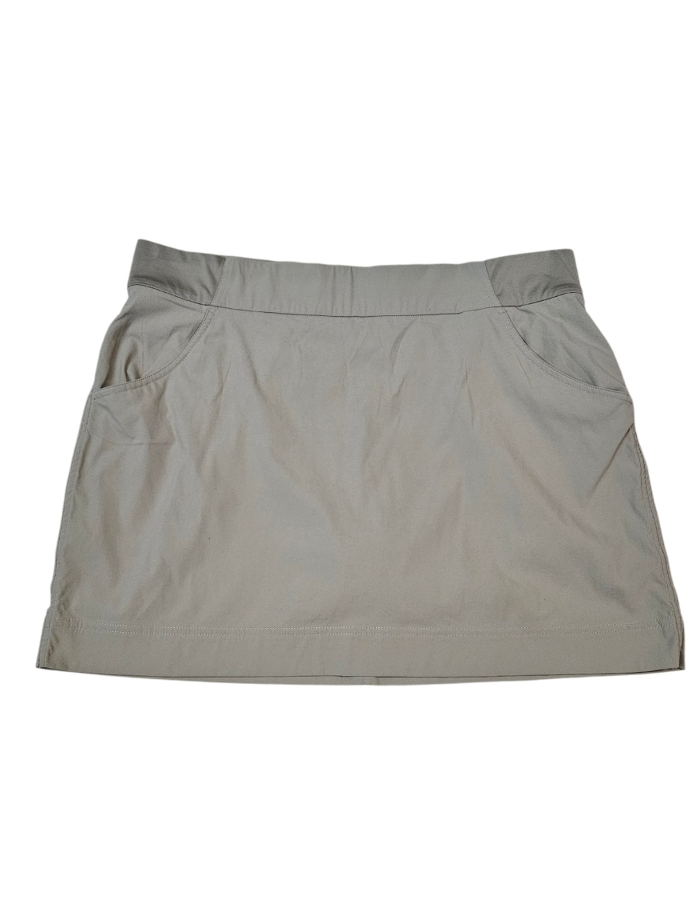 Columbia Women's Skort Skirt 1X Elastic Waistband Adjustable Side Hem Beige